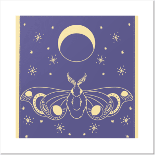 Moth moon Posters and Art